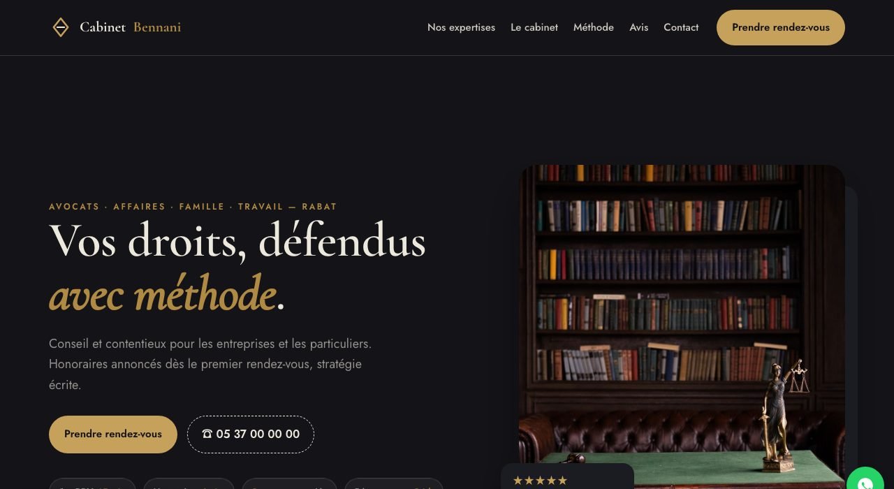 Exemple de landing page — Avocat