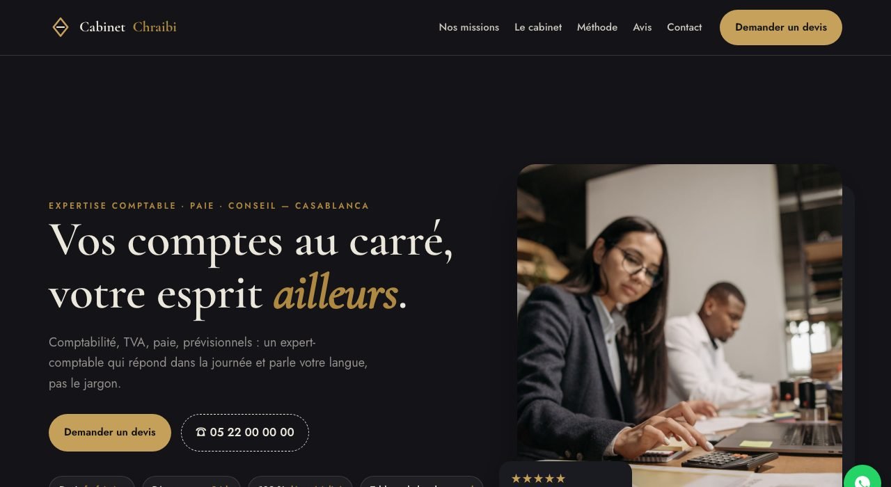 Exemple de landing page — Expert-comptable