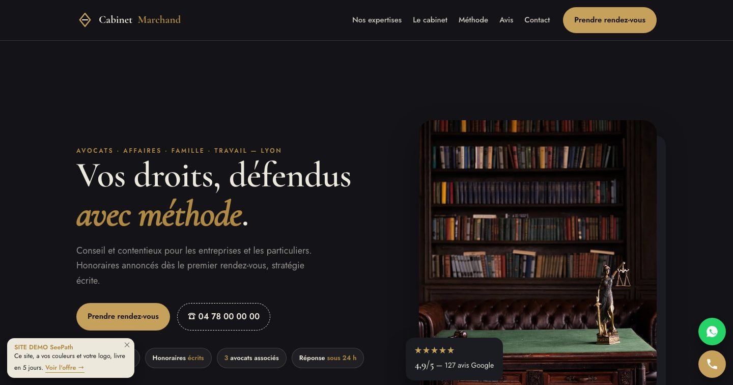 Modèle de site Avocat