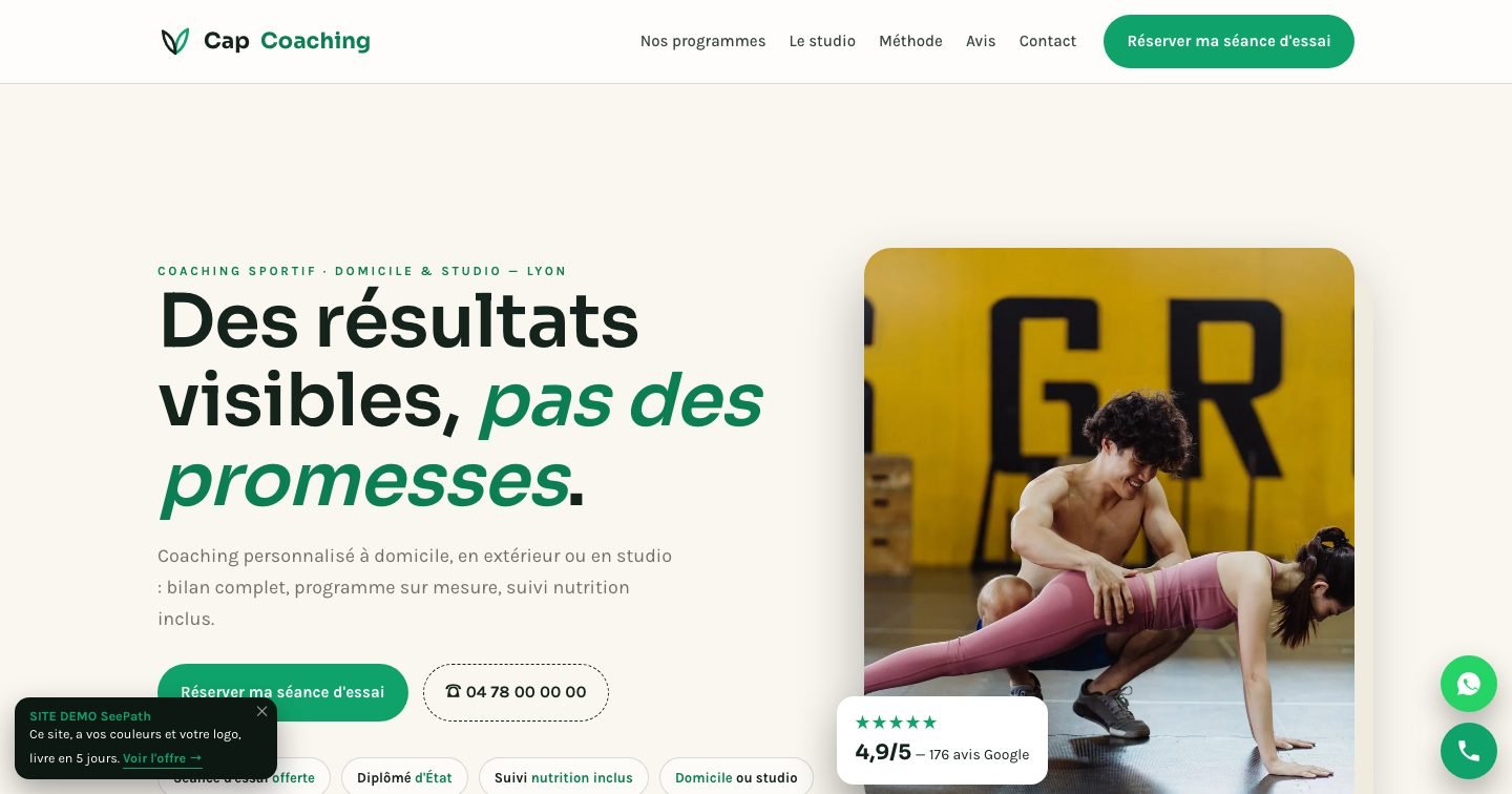 Modèle de site Coach