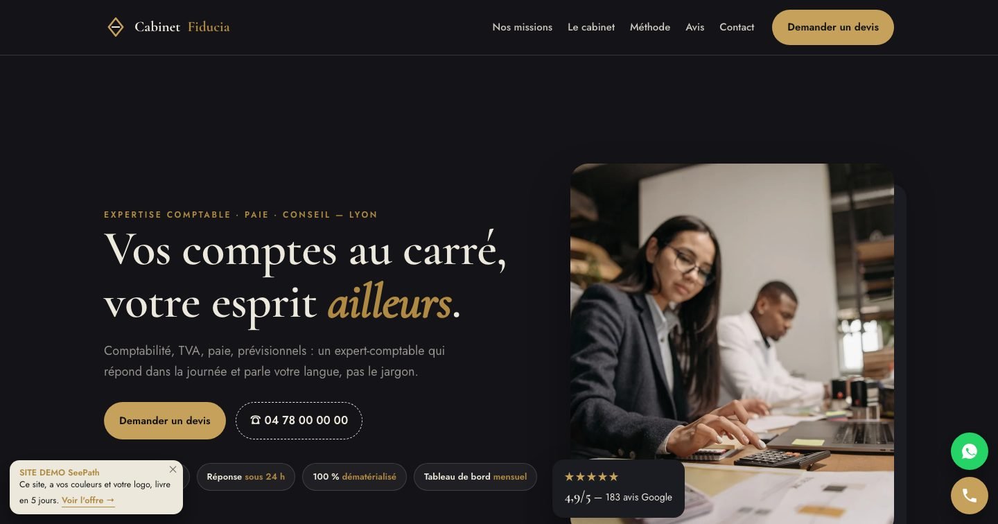 Modèle de site Comptable