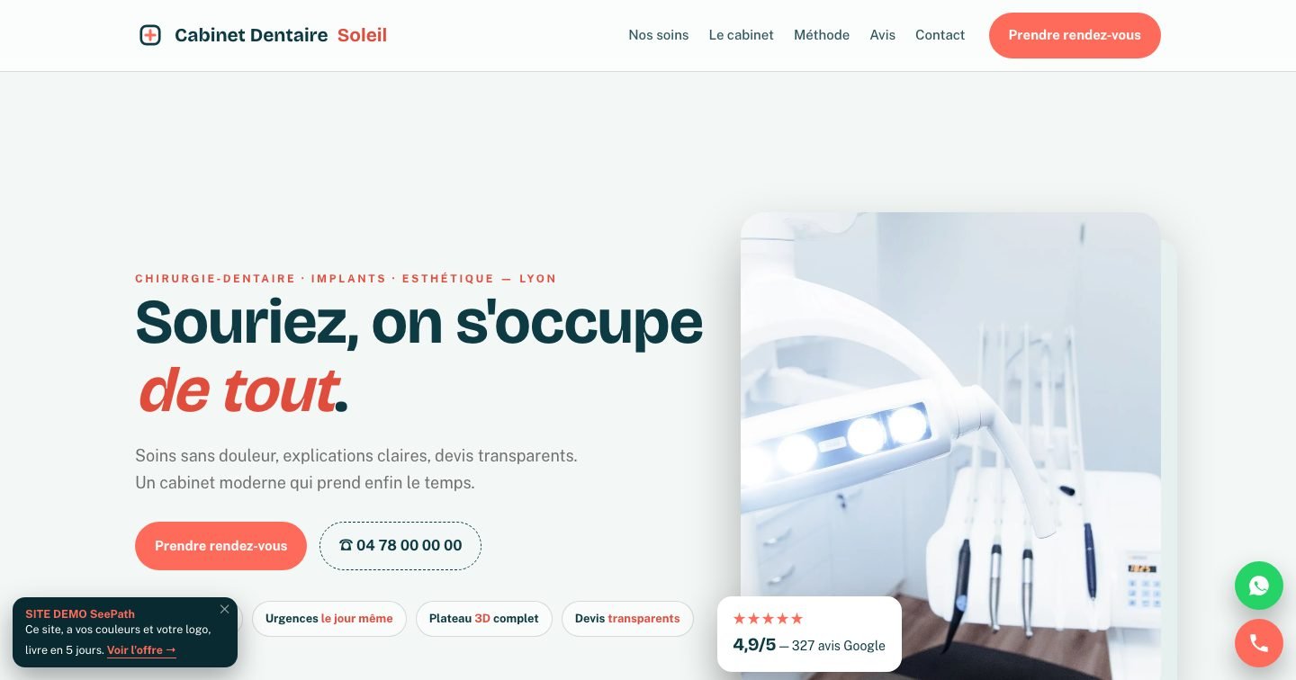 Modèle de site Dentiste