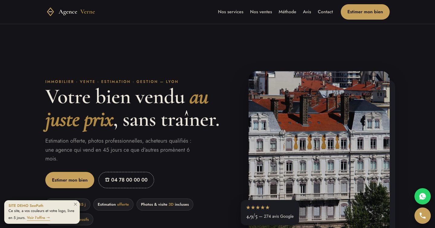 Modèle de site Immobilier