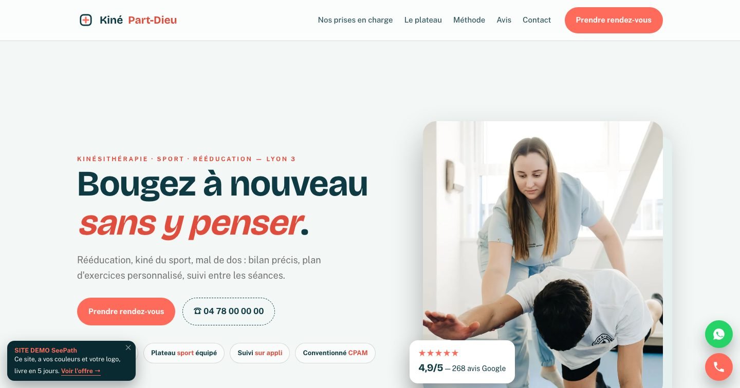 Modèle de site Kiné / Ostéo