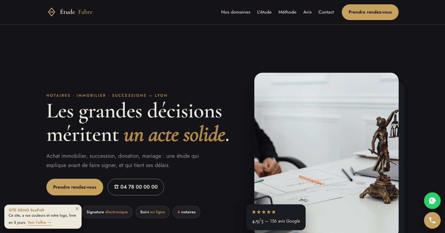 Modèle de site Notaire