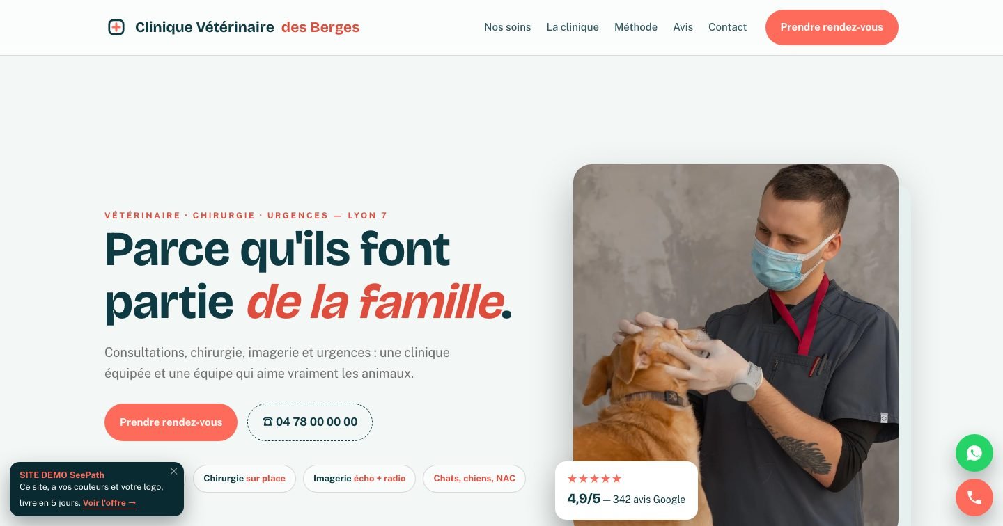 Modèle de site Vétérinaire