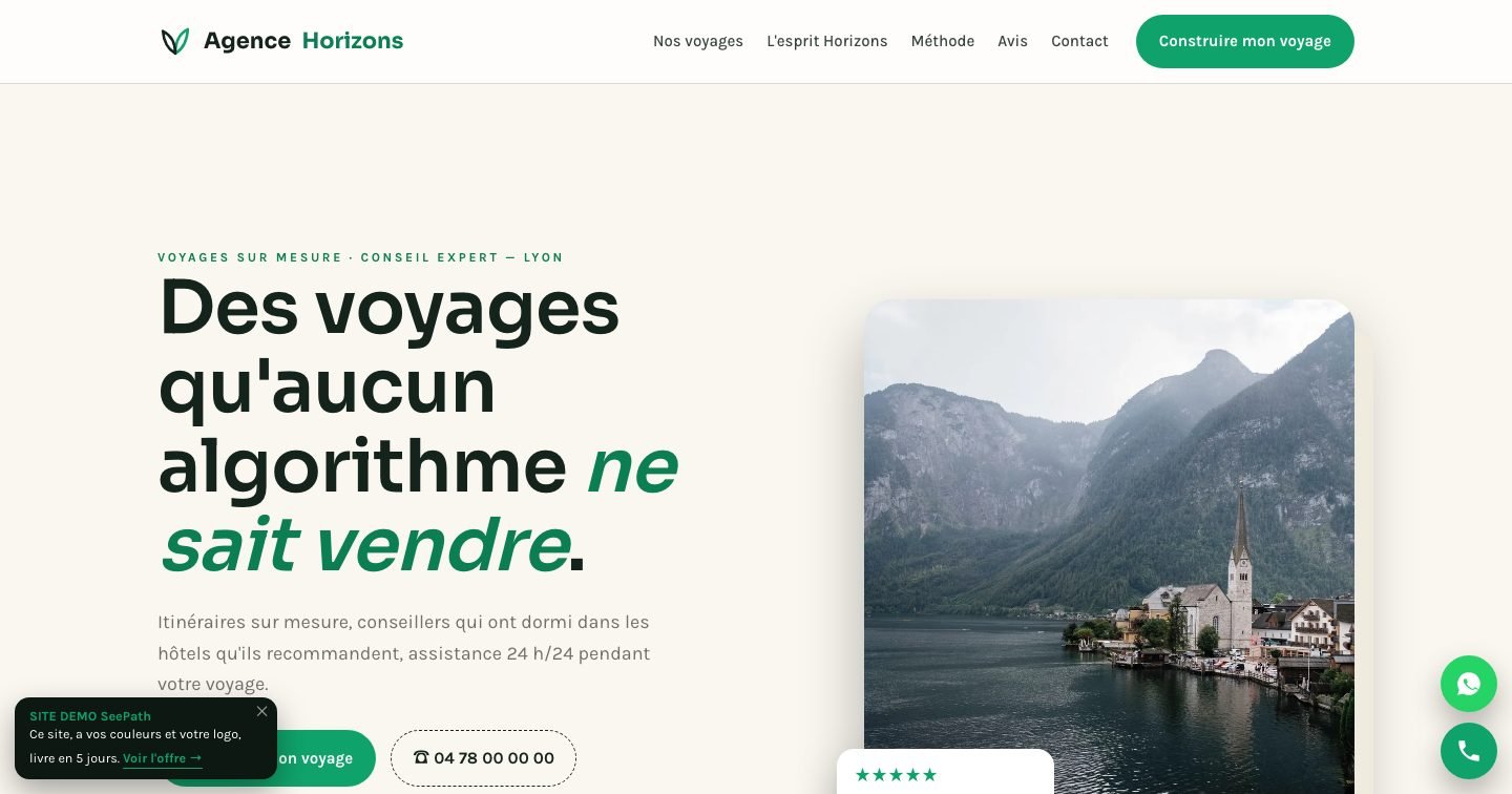 Modèle de site Agence de voyage